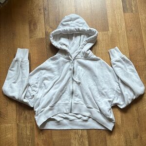 Hollister Cropped White Hoodie, XS